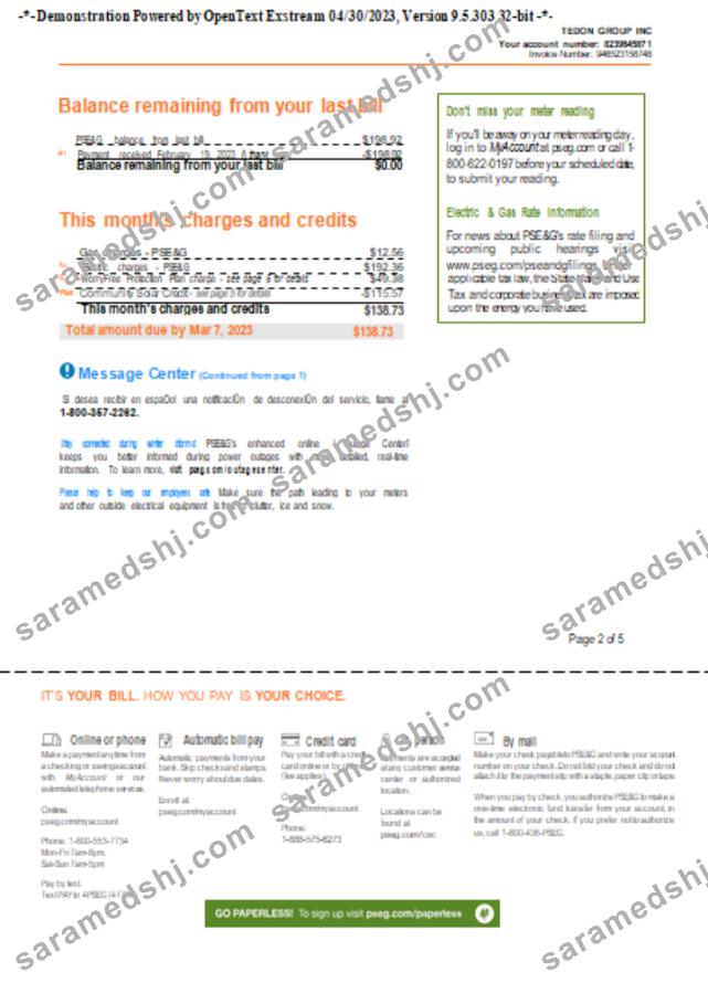 New York PSEG utility business bill, page 2, SCR